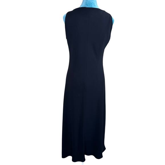 Evan-Piccone Midi Dress Black Women10 Flat Black sleeveless scoop neck - Picture 6 of 11